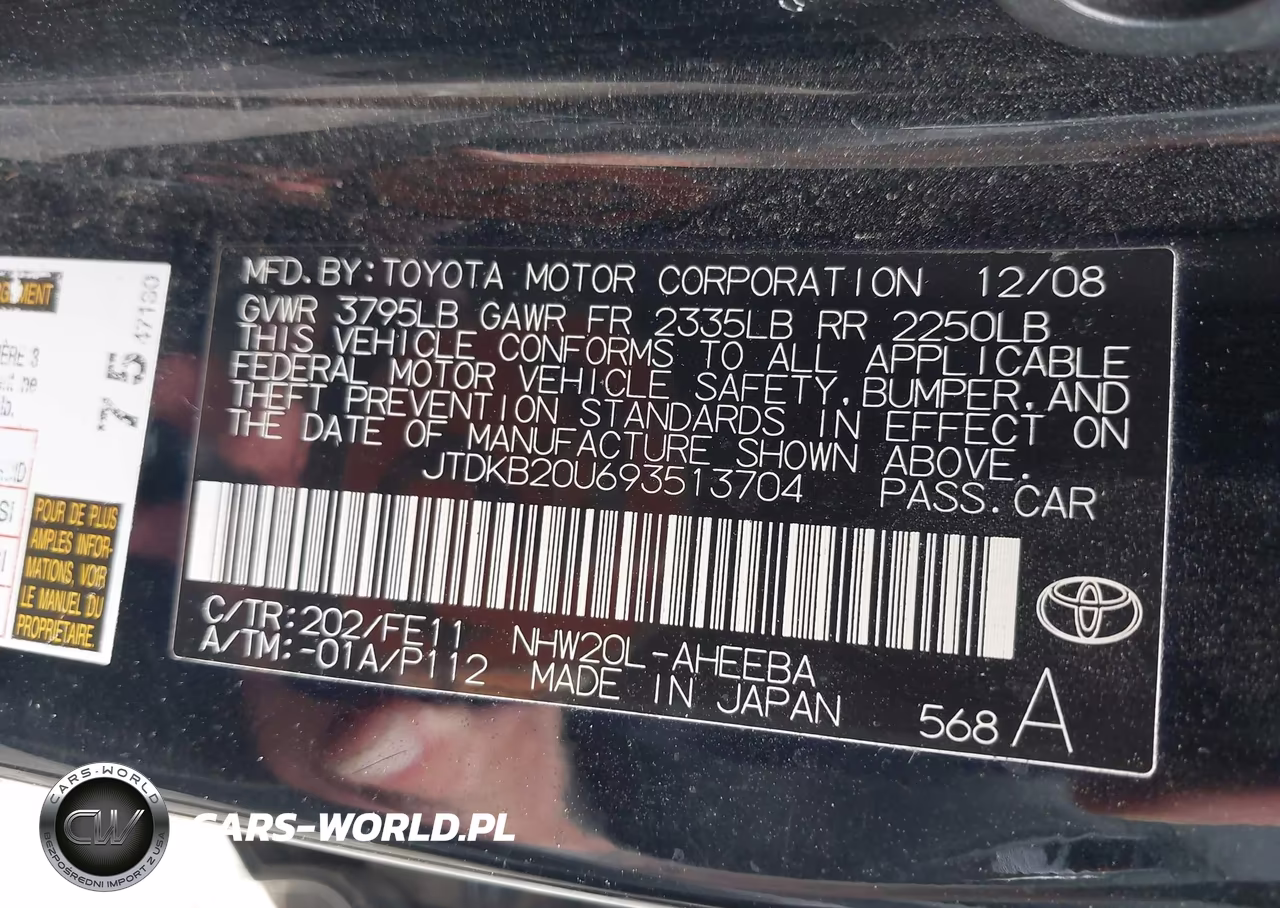 2009 Toyota Prius VIN:JTDKB20U693513704 - 9