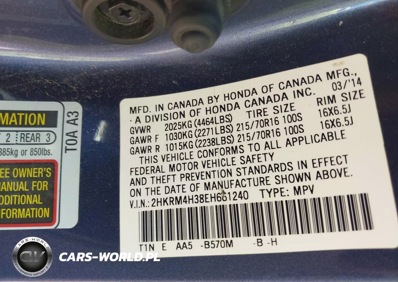 2014 Honda Cr-V Lx VIN:2HKRM4H38EH661240 - 9
