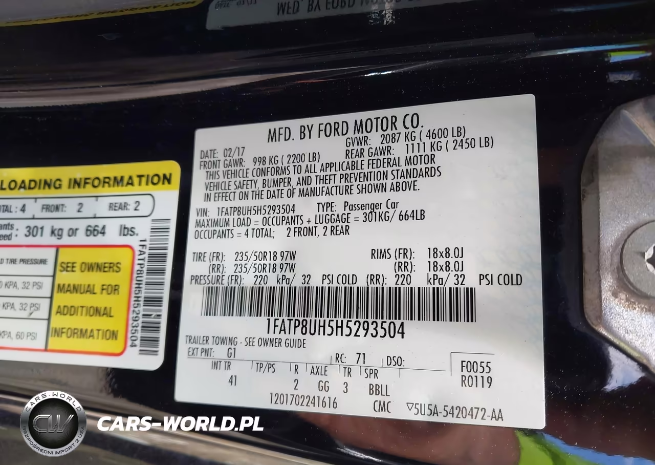 2017 Ford Mustang Ecoboost Premium VIN:1FATP8UH5H5293504 - 9
