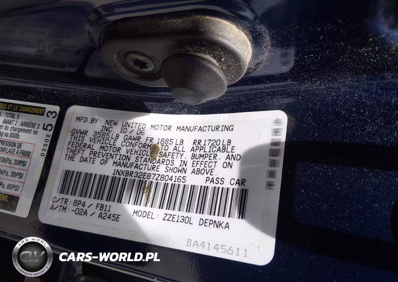 2007 Toyota Corolla Le VIN:1NXBR32E87Z804165 - 9