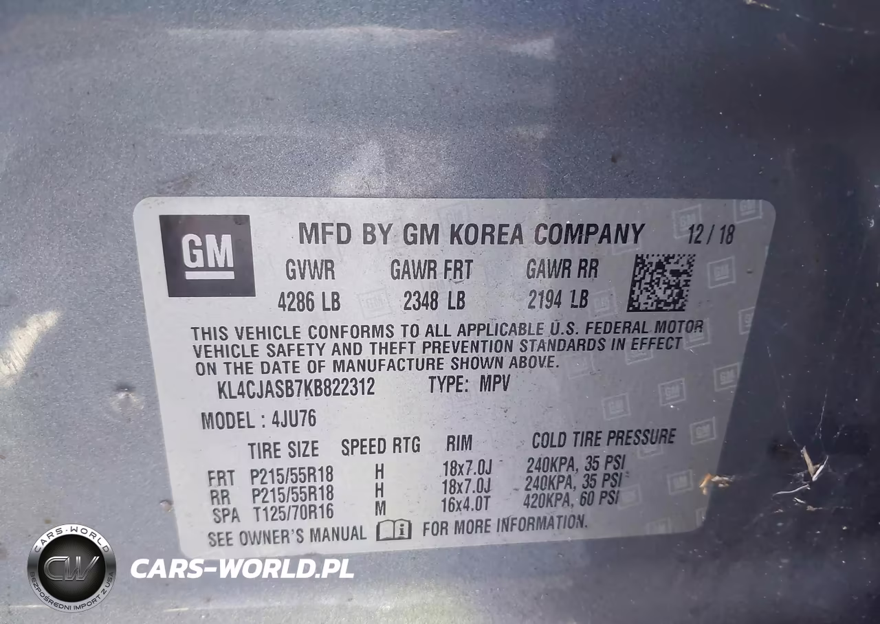 2019 Buick Encore Fwd Preferred VIN:KL4CJASB7KB822312 - 9