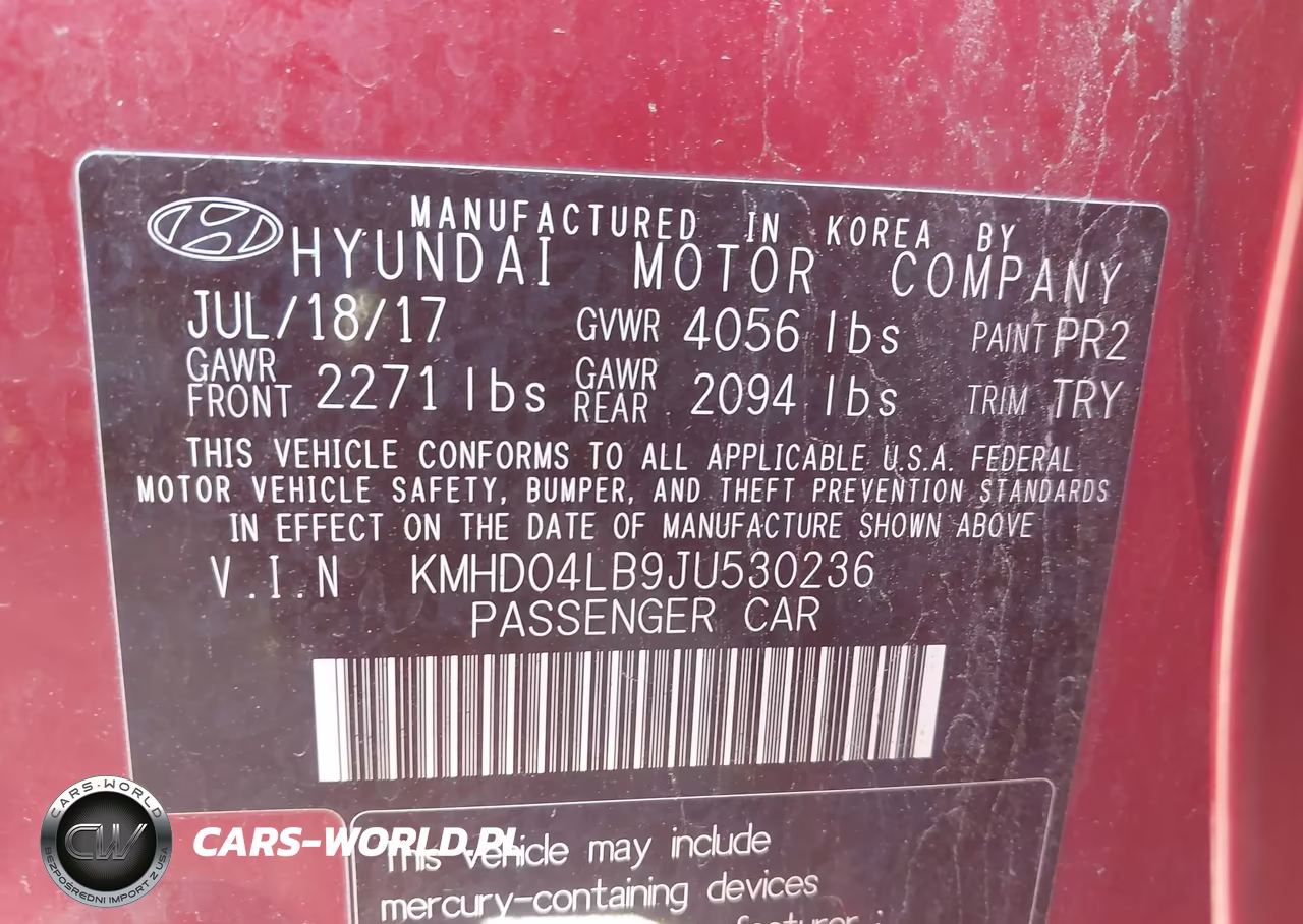 2018 Hyundai Elantra Sport VIN:KMHD04LB9JU530236 - 9