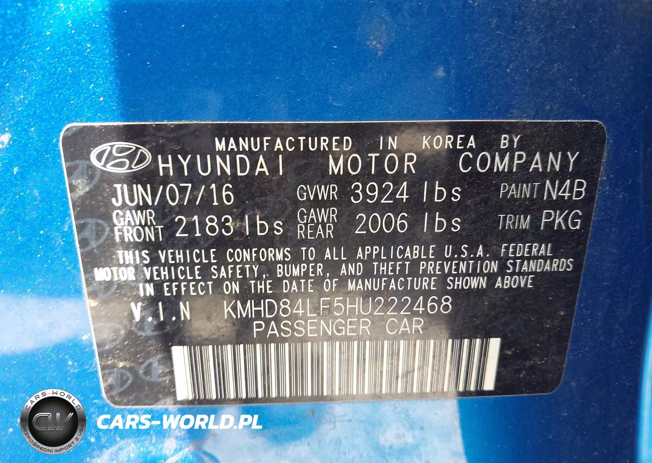 2017 Hyundai Elantra Se VIN:KMHD84LF5HU222468 - 9