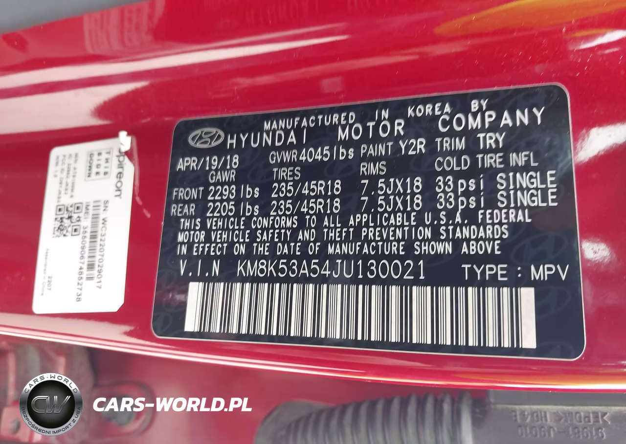 2018 Hyundai Kona Ultimate VIN:KM8K53A54JU130021 - 9