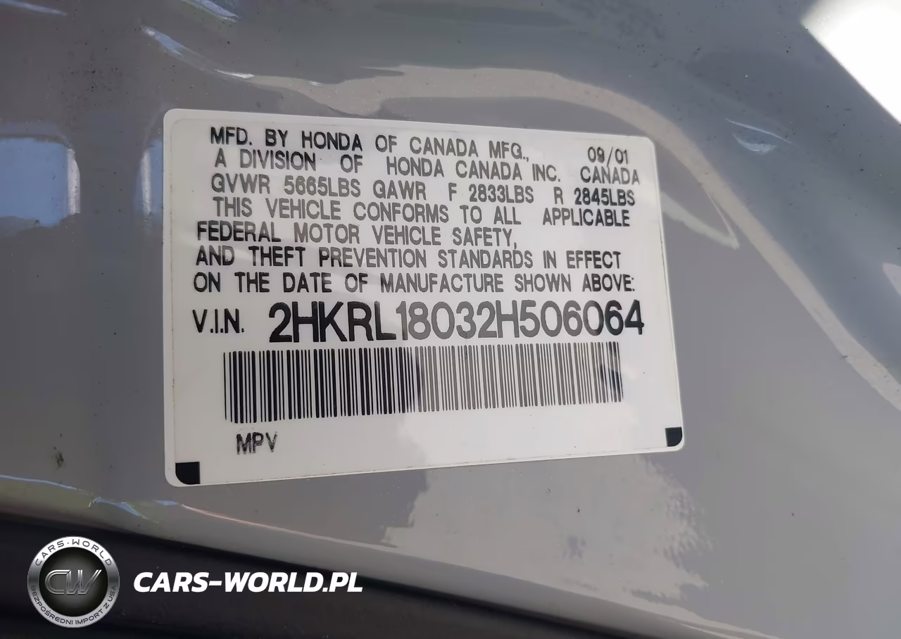 2002 Honda Odyssey Ex-L VIN:2HKRL18032H506064 - 9