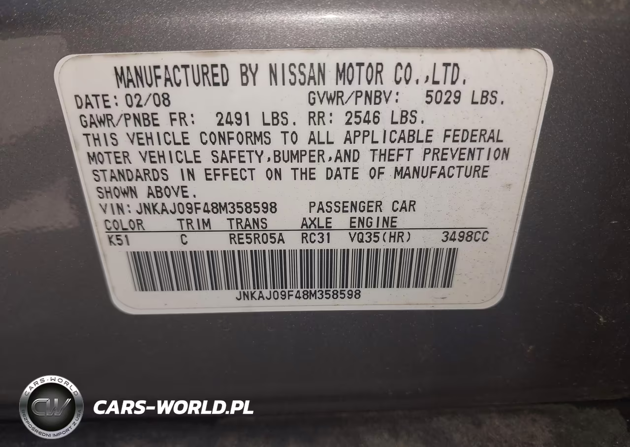 2008 Infiniti Ex35 Journey VIN:JNKAJ09F48M358598 - 9