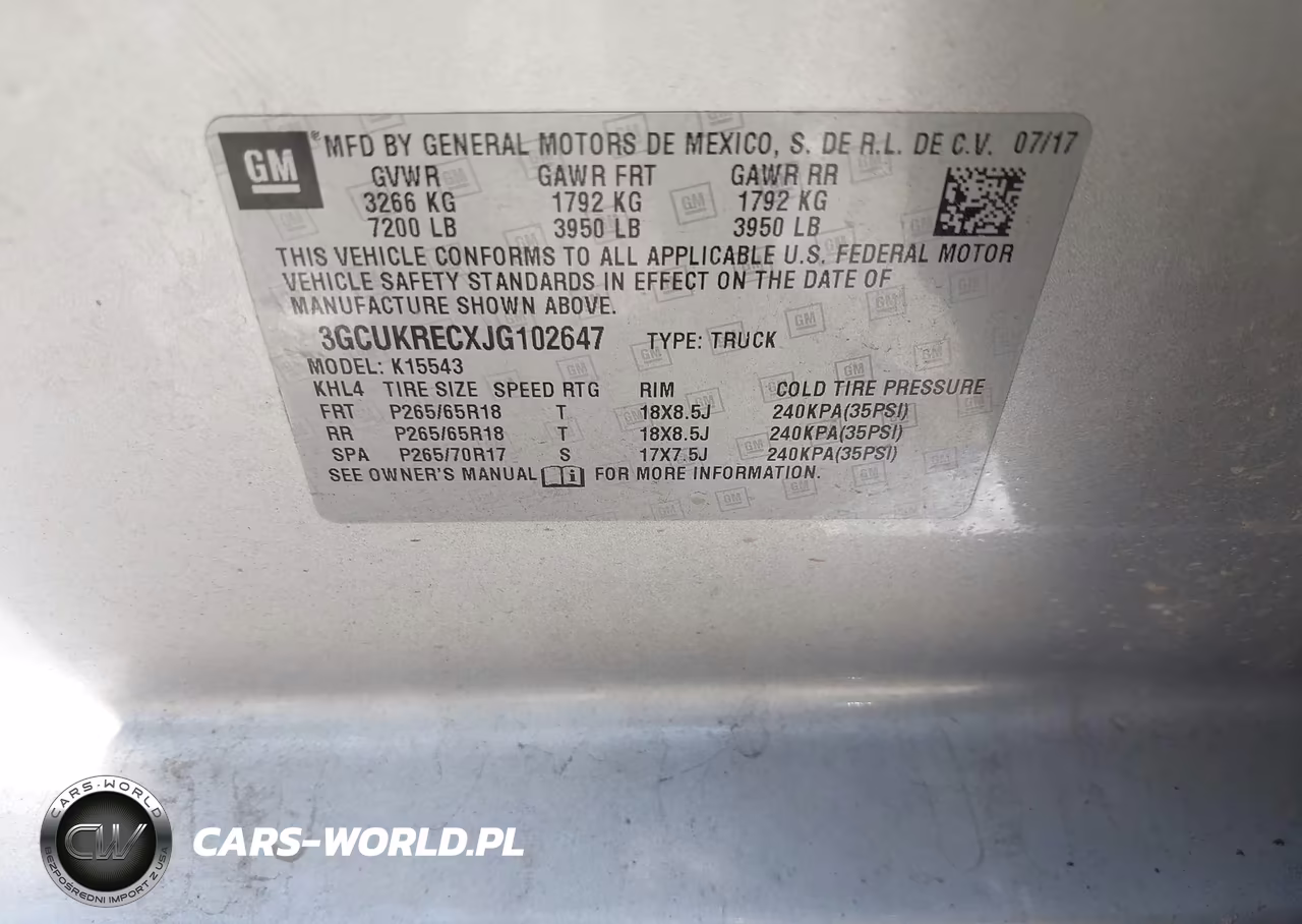 2018 Chevrolet Silverado 1500 Lt VIN:3GCUKRECXJG102647 - 9