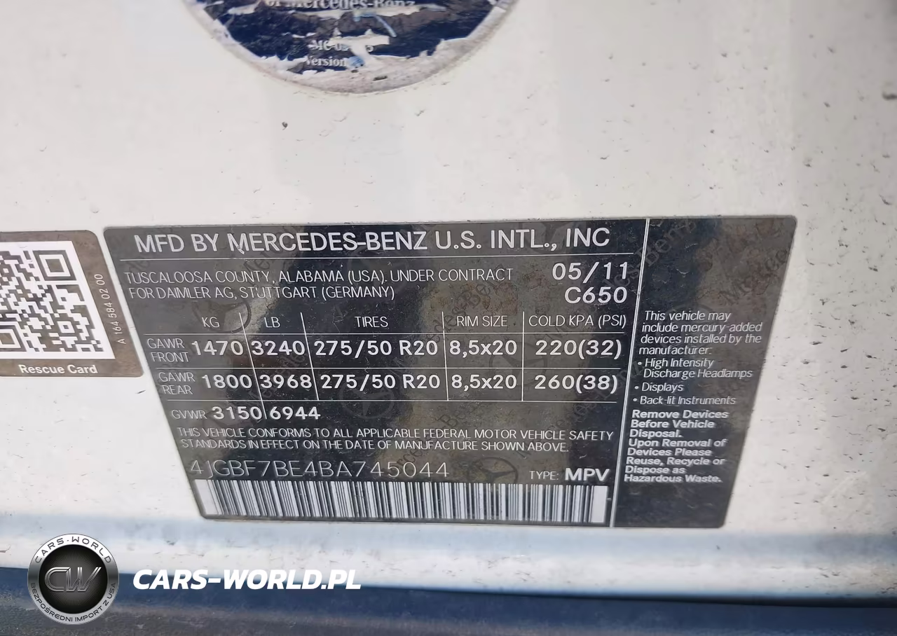 2011 Mercedes-Benz Gl 450 4Matic VIN:4JGBF7BE4BA745044 - 9