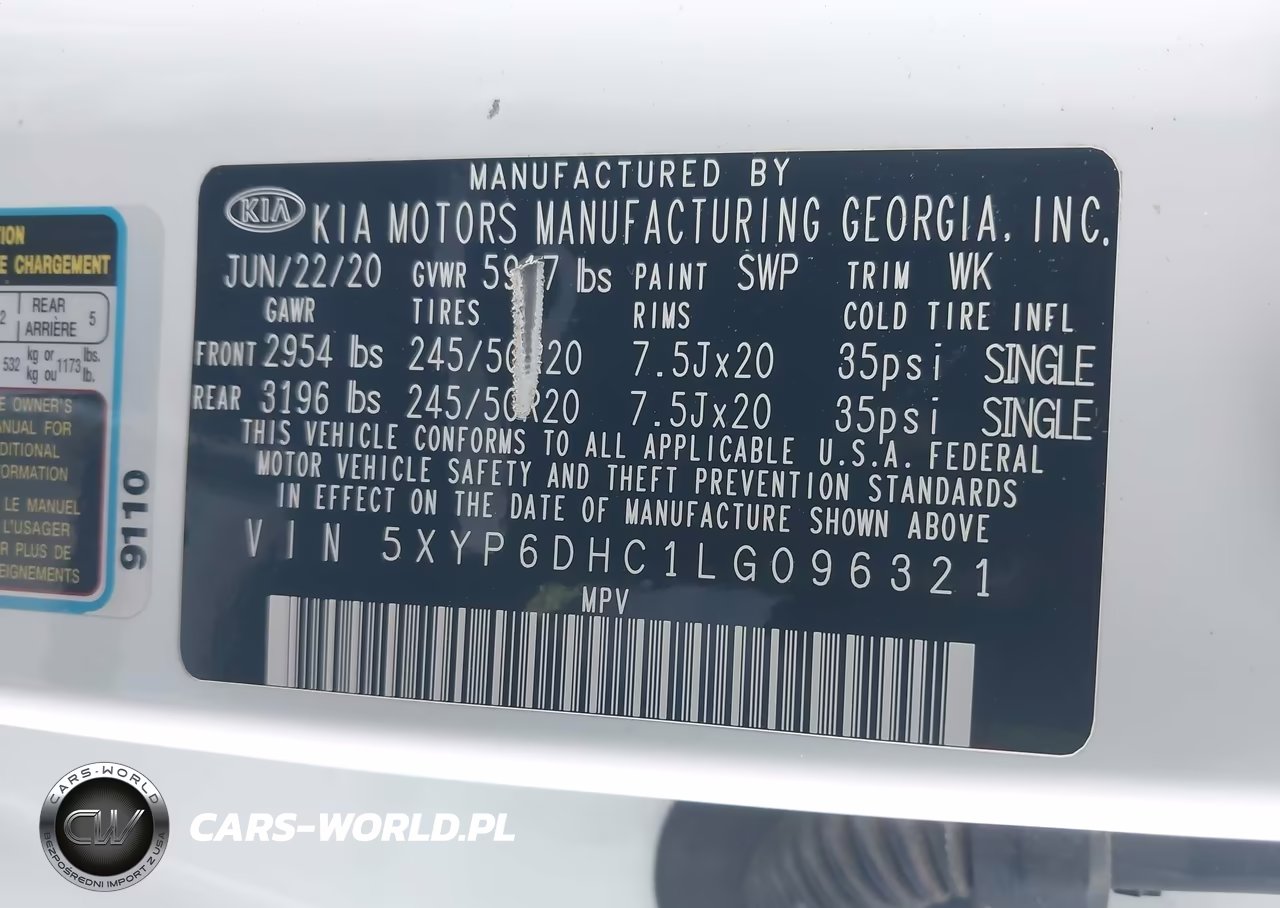 2020 Kia Telluride S VIN:5XYP6DHC1LG096321 - 9