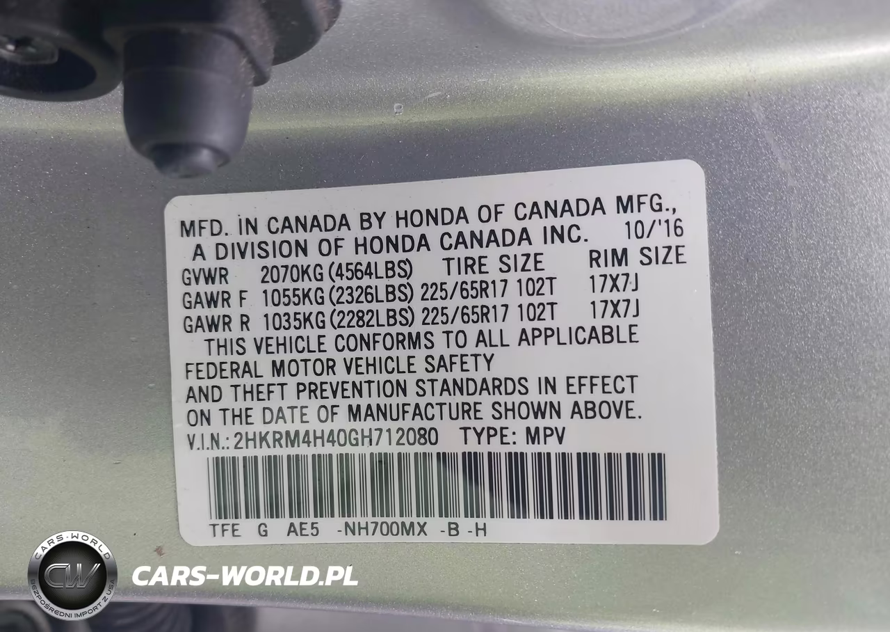 2016 Honda Cr-V Se VIN:2HKRM4H40GH712080 - 9