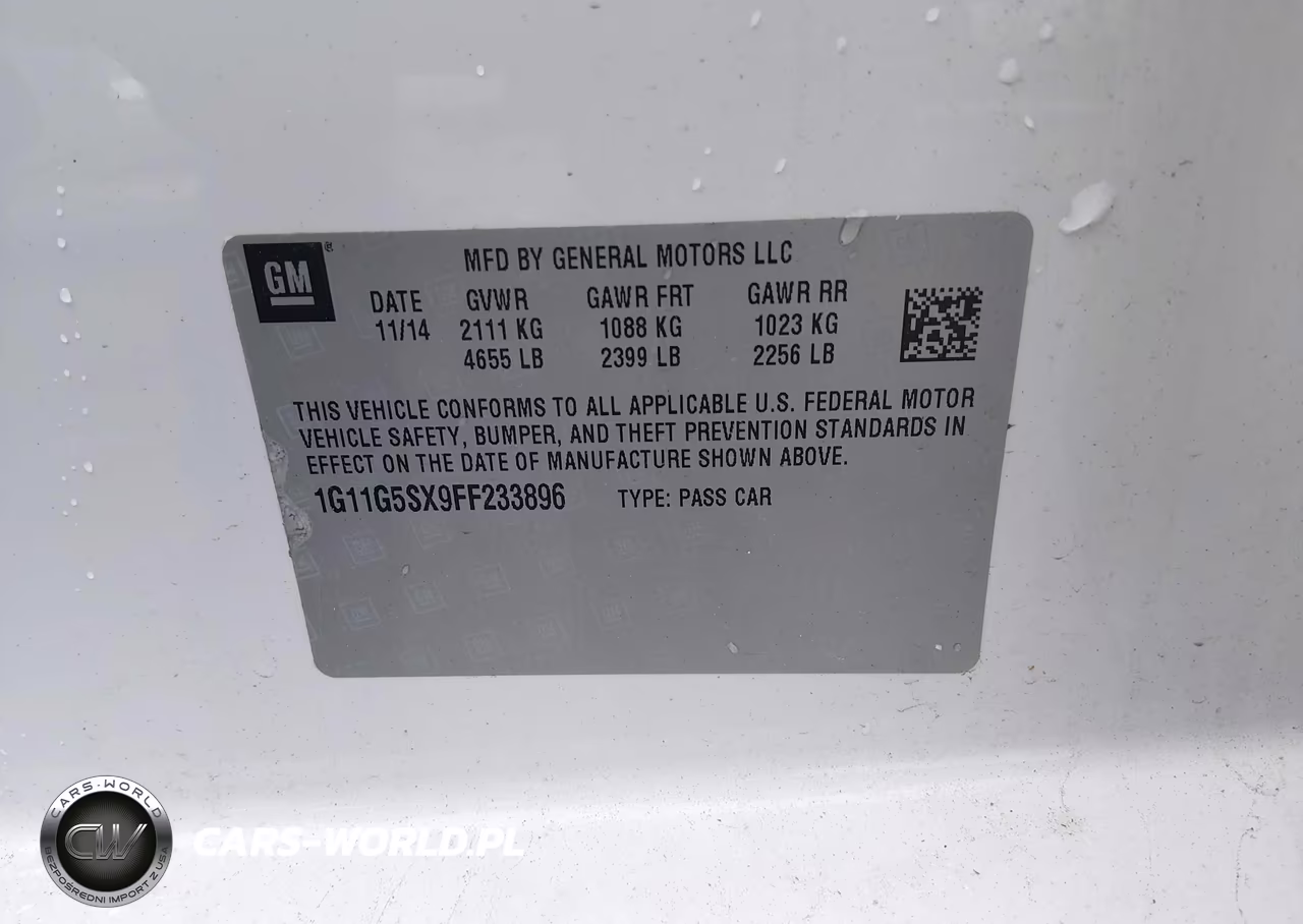 2015 Chevrolet Malibu 2Lz VIN:1G11G5SX9FF233896 - 9