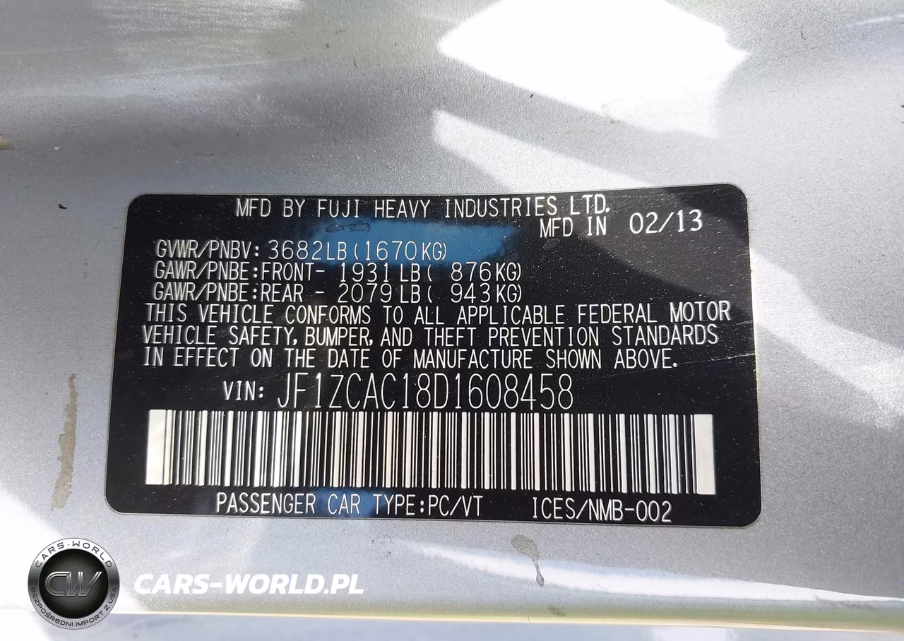 2013 Subaru Brz Limited VIN:JF1ZCAC18D1608458 - 9