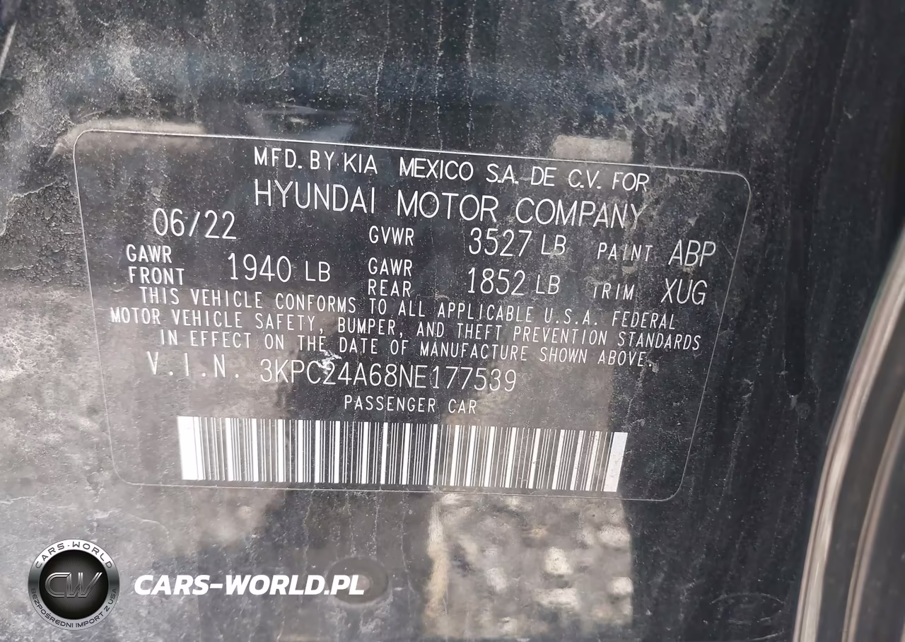 2022 Hyundai Accent Sel VIN:3KPC24A68NE177539 - 9