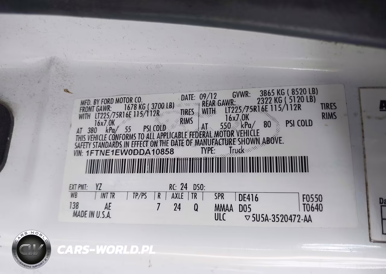 2013 Ford E-150 Commercial VIN:1FTNE1EW0DDA10858 - 9