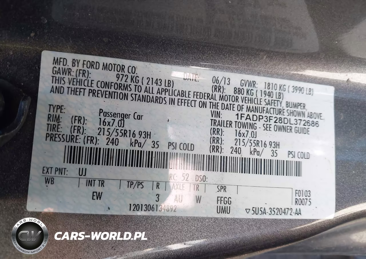 2013 Ford Focus Se VIN:1FADP3F28DL372686 - 9