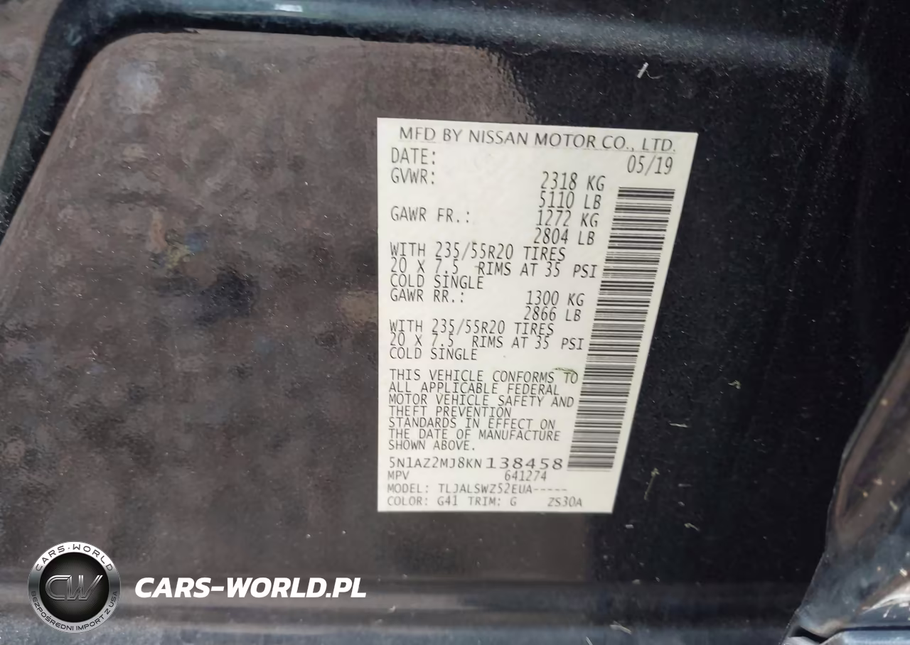 2019 Nissan Murano Platinum VIN:5N1AZ2MJ8KN138458 - 9