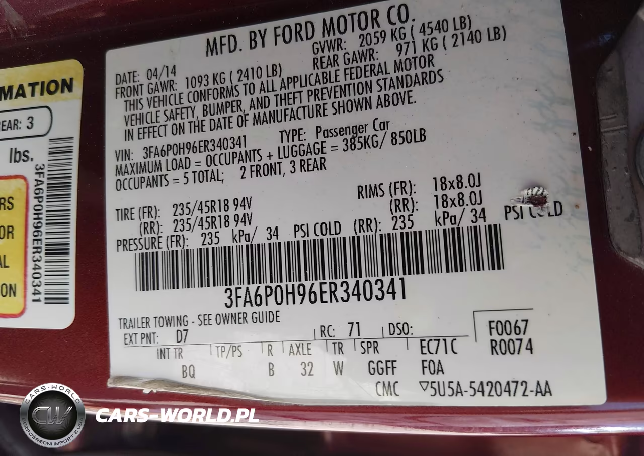 2014 Ford Fusion Se VIN:3FA6P0H96ER340341 - 9