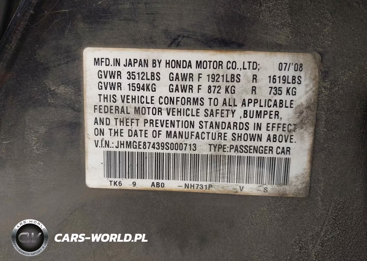 2009 Honda Fit Sport VIN:JHMGE87439S000713 - 9