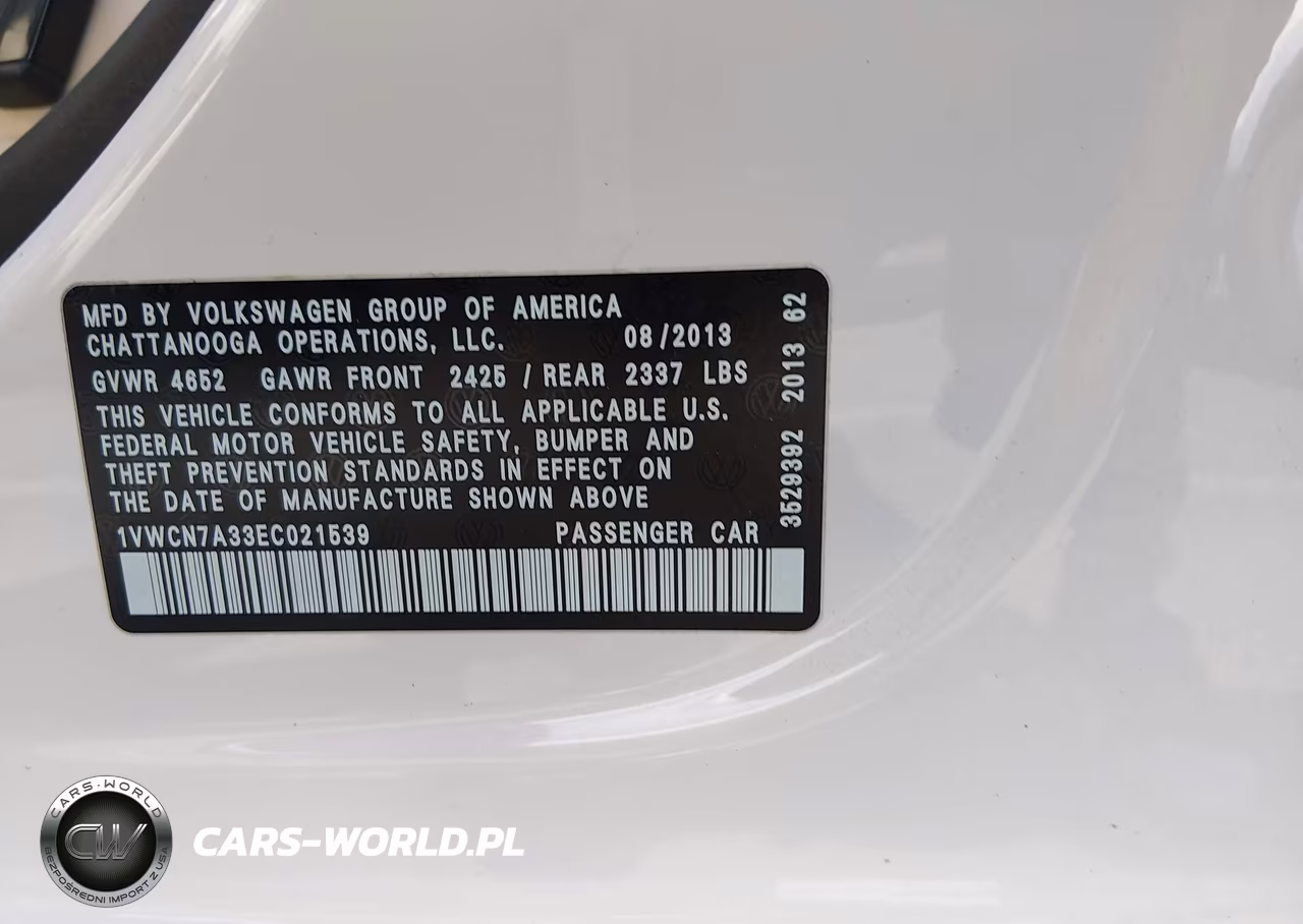 2014 Volkswagen Passat 2.0L Tdi Sel Premium VIN:1VWCN7A33EC021539 - 9