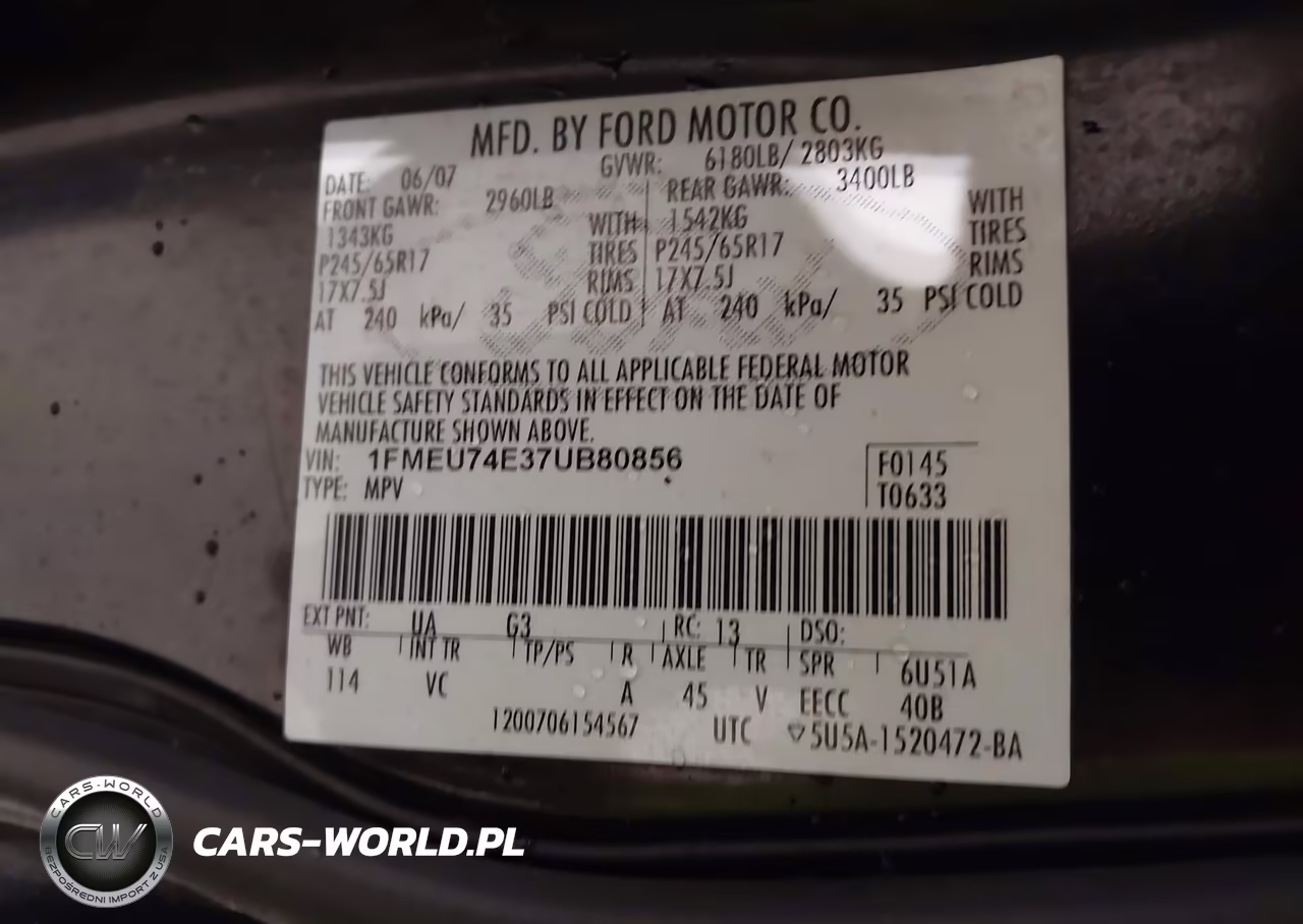 2007 Ford Explorer Eddie Bauer VIN:1FMEU74E37UB80856 - 9