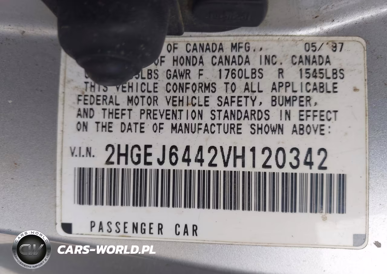 1997 Honda Civic Dx VIN:2HGEJ6442VH120342 - 9
