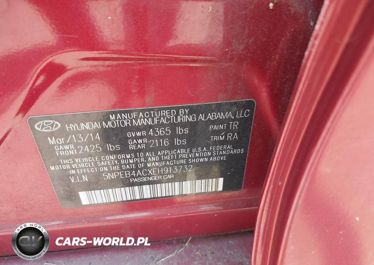 2014 Hyundai Sonata Gls VIN:5NPEB4ACXEH913732 - 9