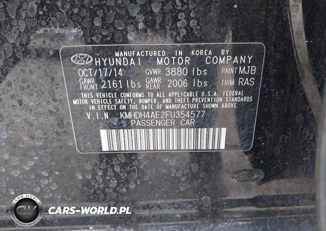 2015 Hyundai Elantra Se VIN:KMHDH4AE2FU354577 - 9