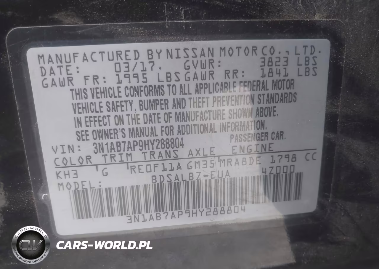 2017 Nissan Sentra S VIN:3N1AB7AP9HY288804 - 9