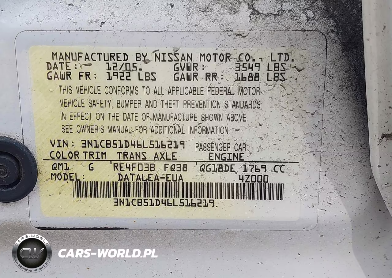 2006 Nissan Sentra 1.8S VIN:3N1CB51D46L516219 - 9