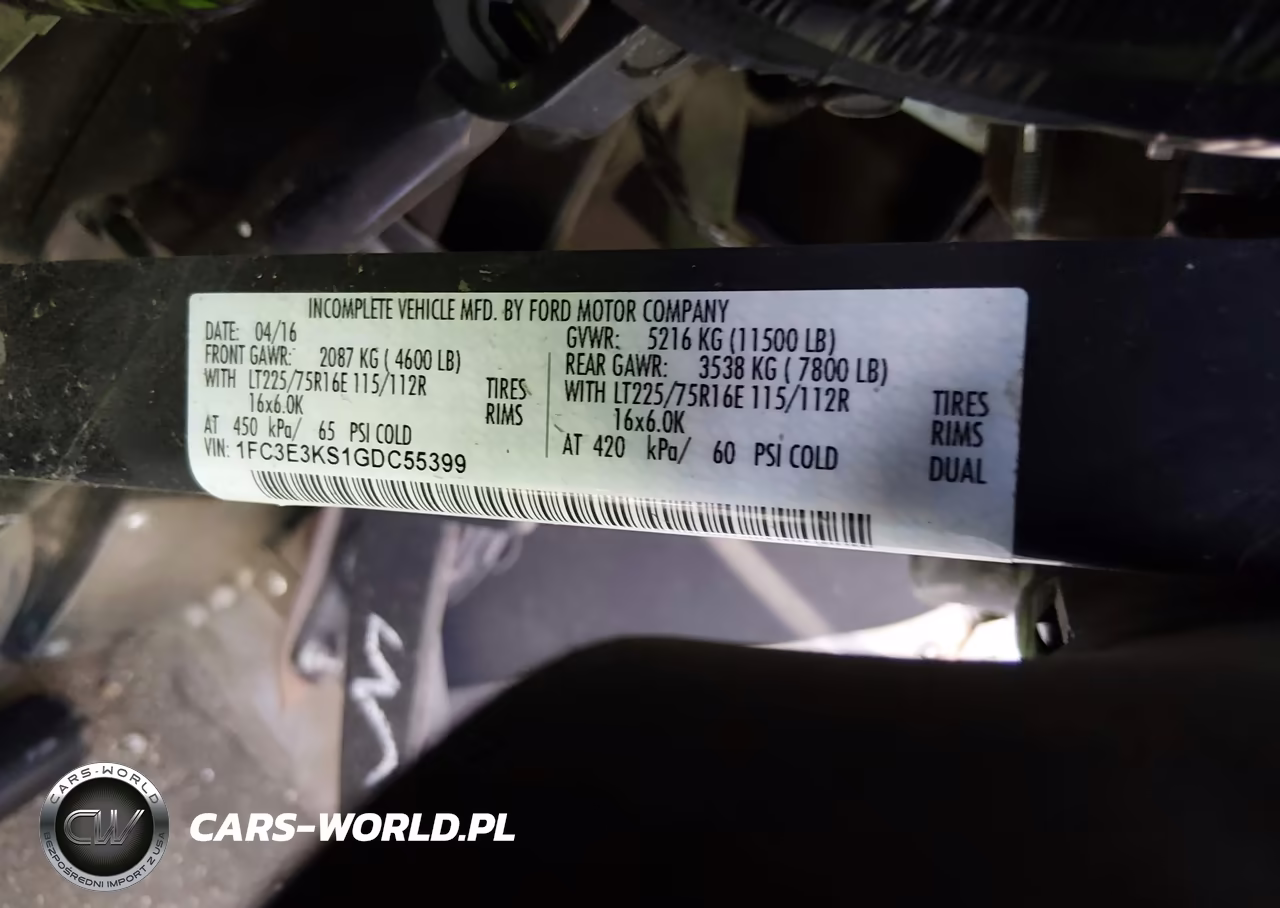 2016 Ford E-350 Stripped VIN:1FC3E3KS1GDC55399 - 9