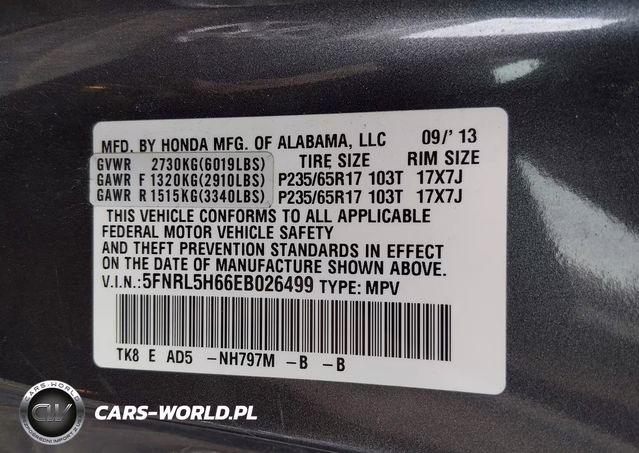 2014 Honda Odyssey Ex-L VIN:5FNRL5H66EB026499 - 9