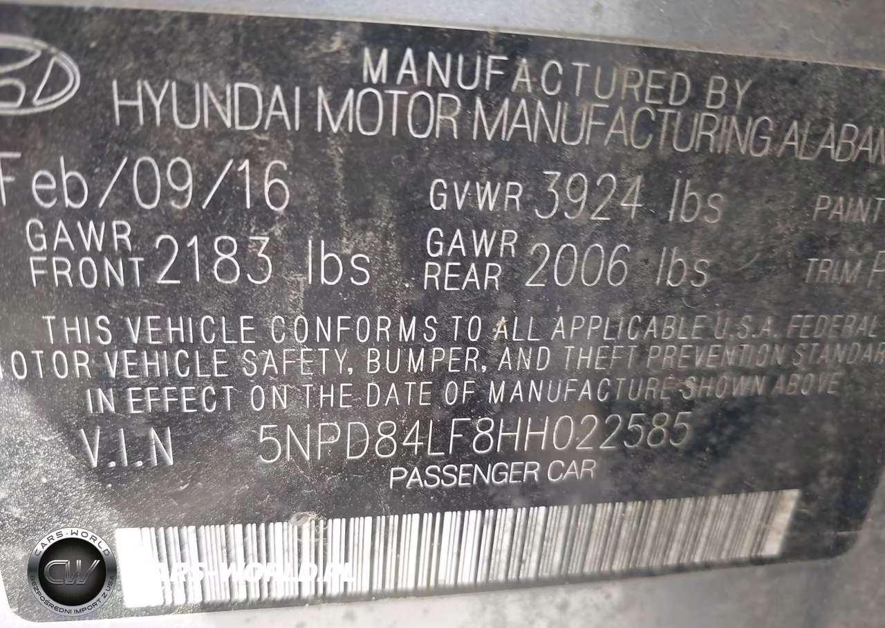 2017 Hyundai Elantra Se VIN:5NPD84LF8HH022585 - 9