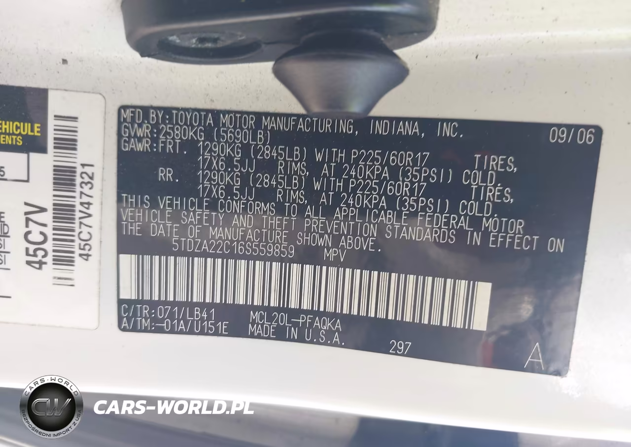 2006 Toyota Sienna Xle VIN:5TDZA22C16S559859 - 9