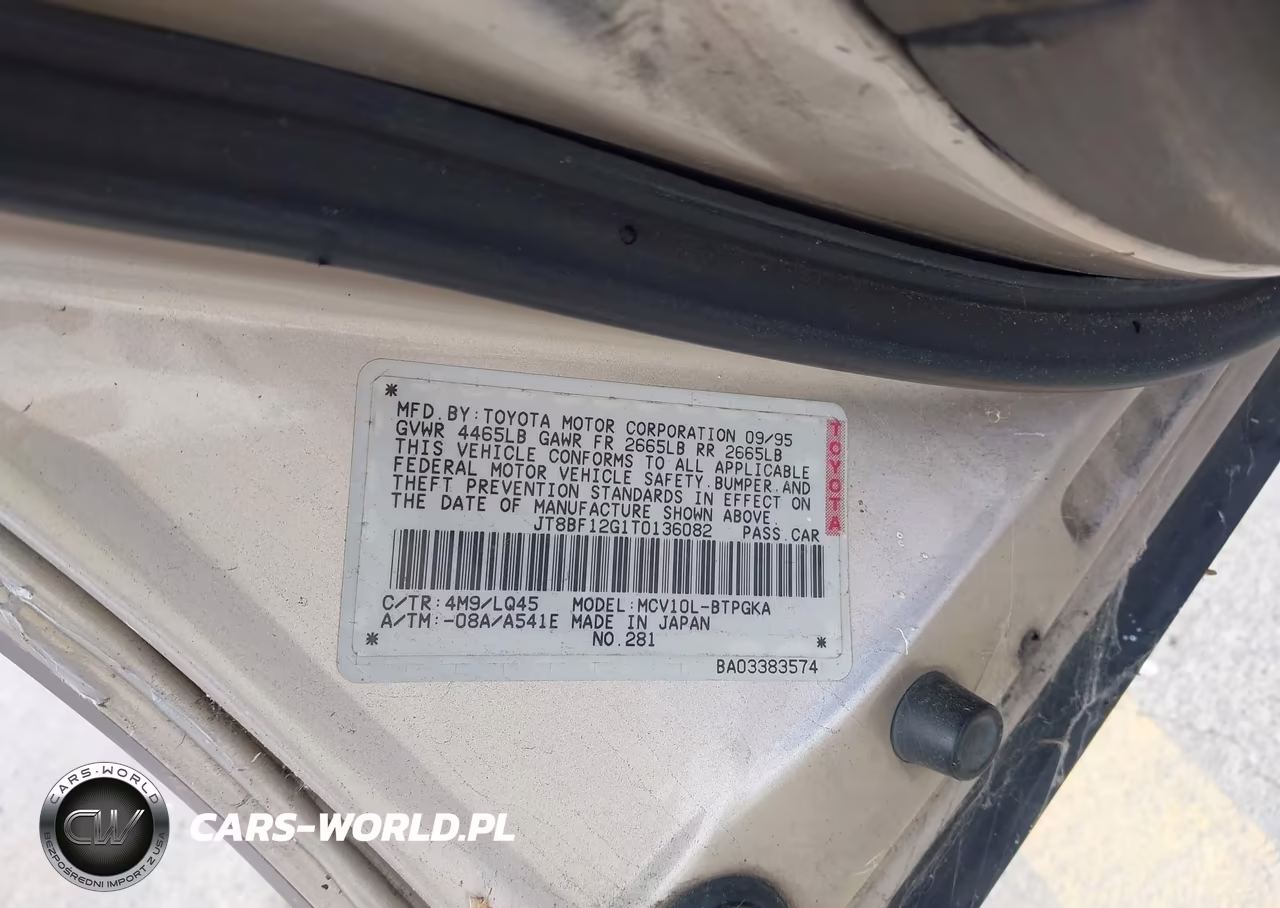 1996 Lexus Es 300 VIN:JT8BF12G7T0167904 - 9
