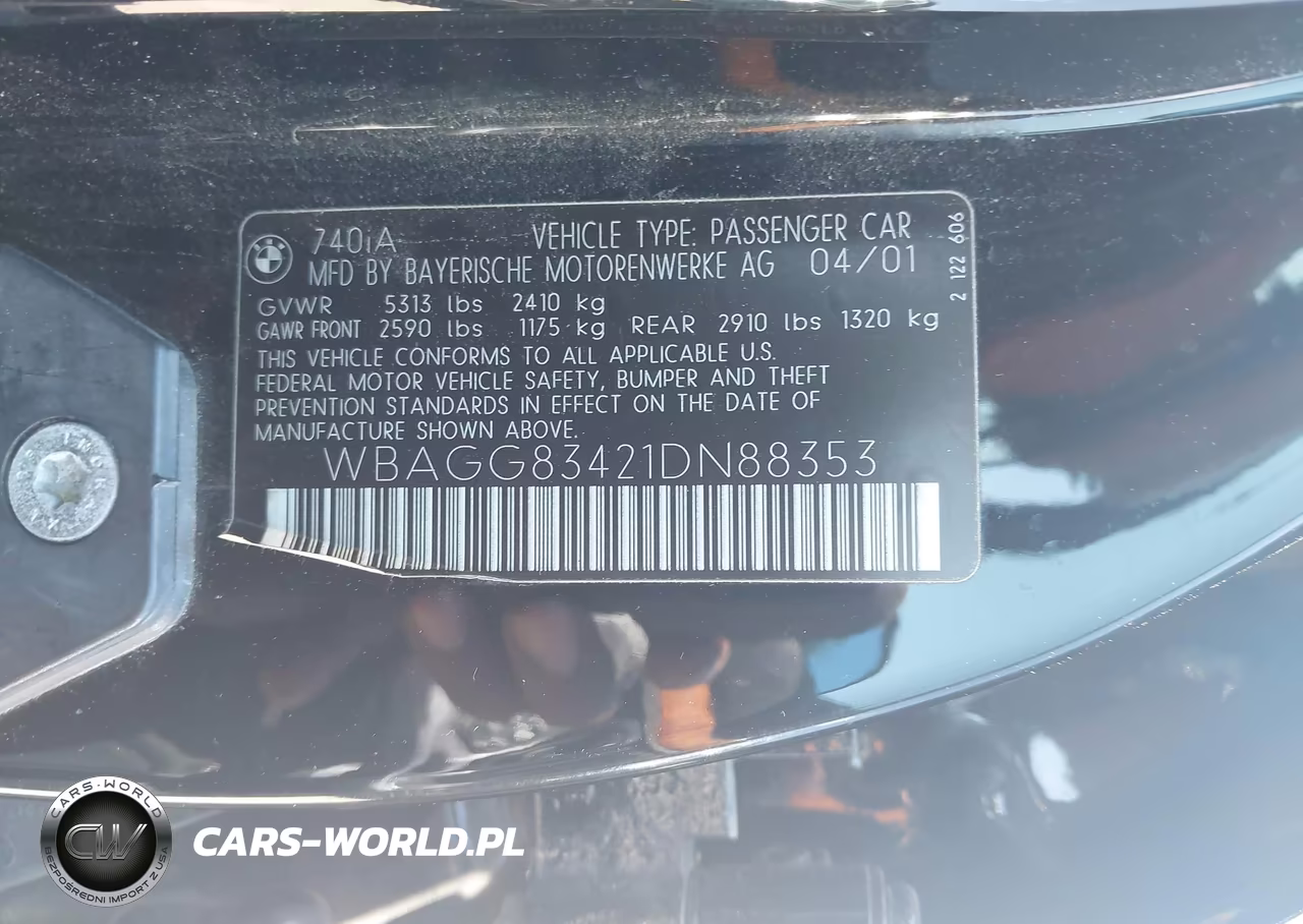 2001 BMW 740Ia VIN:WBAGG83421DN88353 - 9