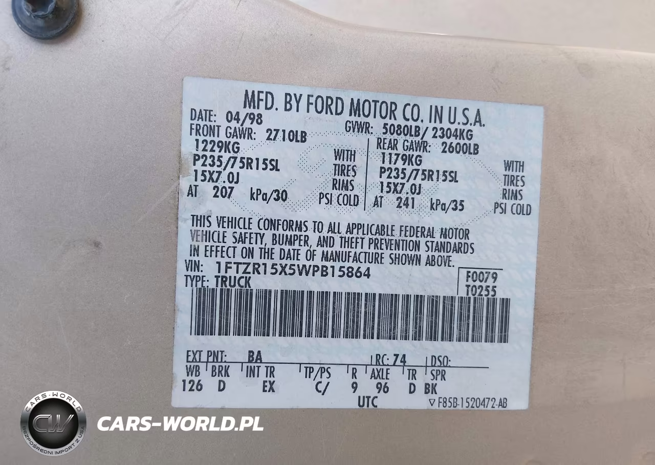 1998 Ford Ranger Splash-Xl-Xlt VIN:1FTZR15X5WPB15864 - 9