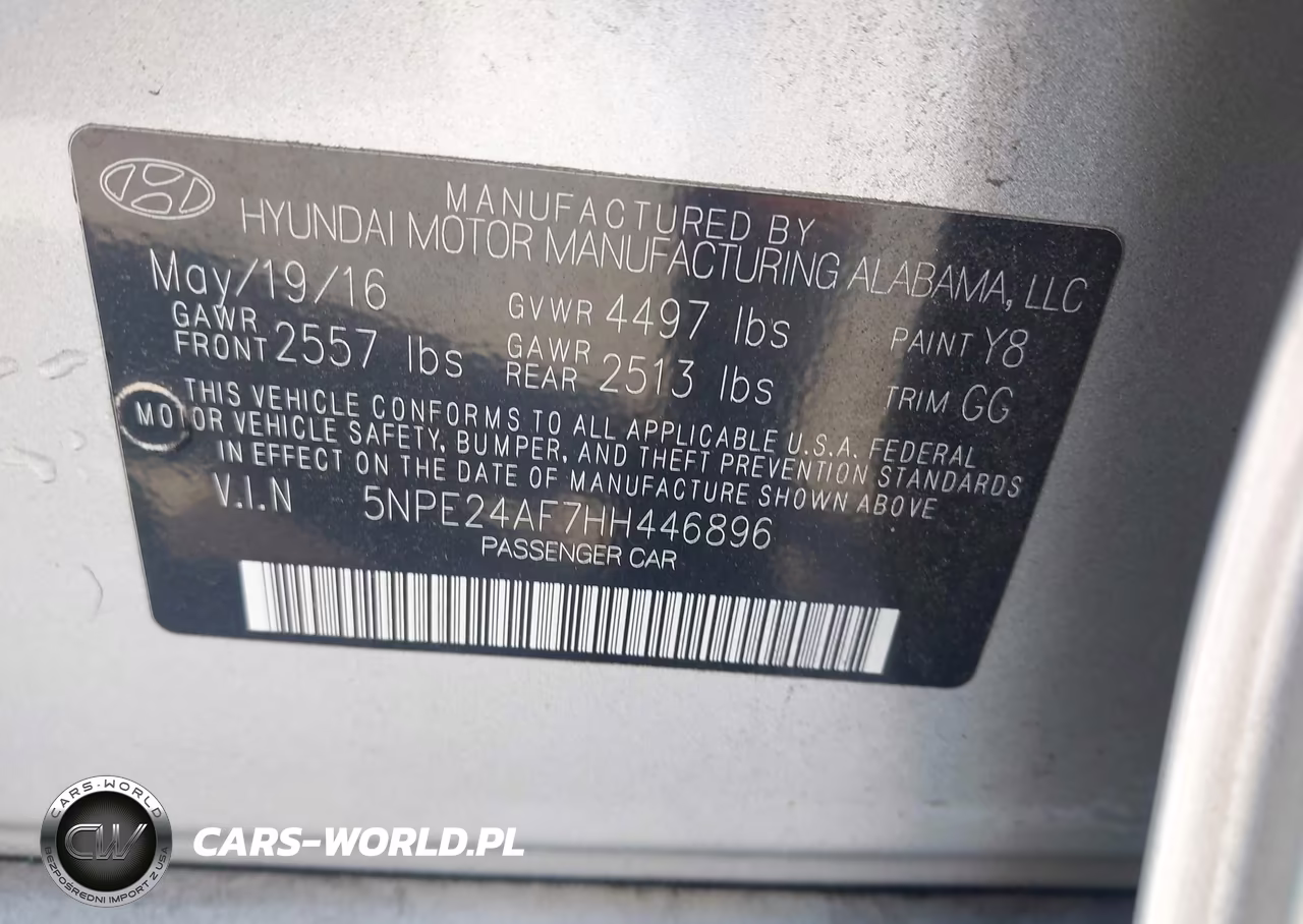 2017 Hyundai Sonata VIN:5NPE24AF7HH446896 - 8