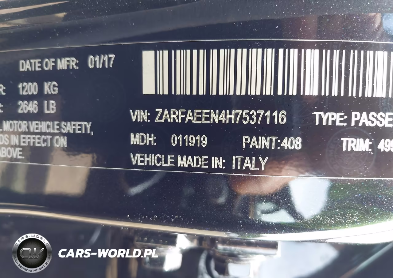 2017 Alfa Romeo Giulia Ti Awd VIN:ZARFAEEN4H7537116 - 9