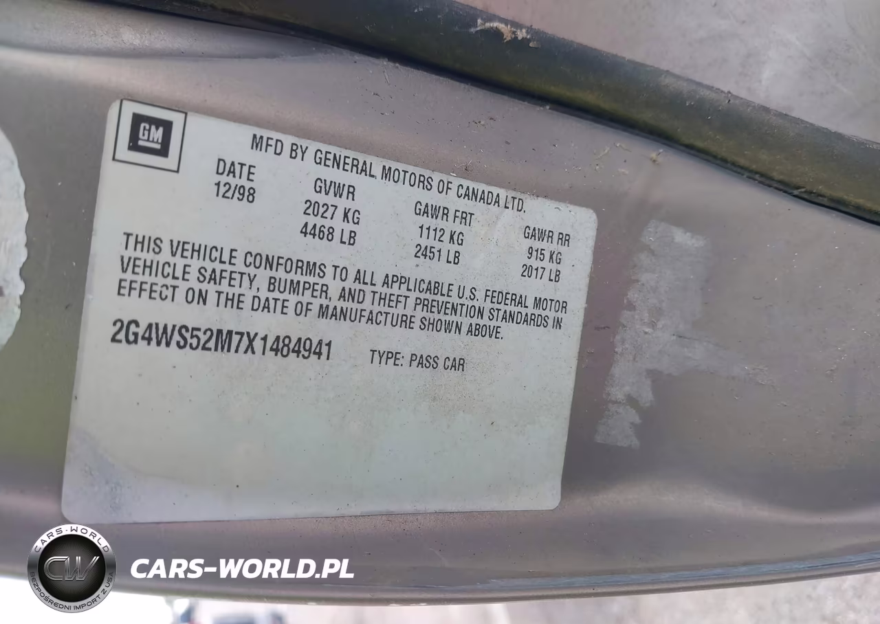1999 Buick Century Custom VIN:2G4WS52M7X1484941 - 9