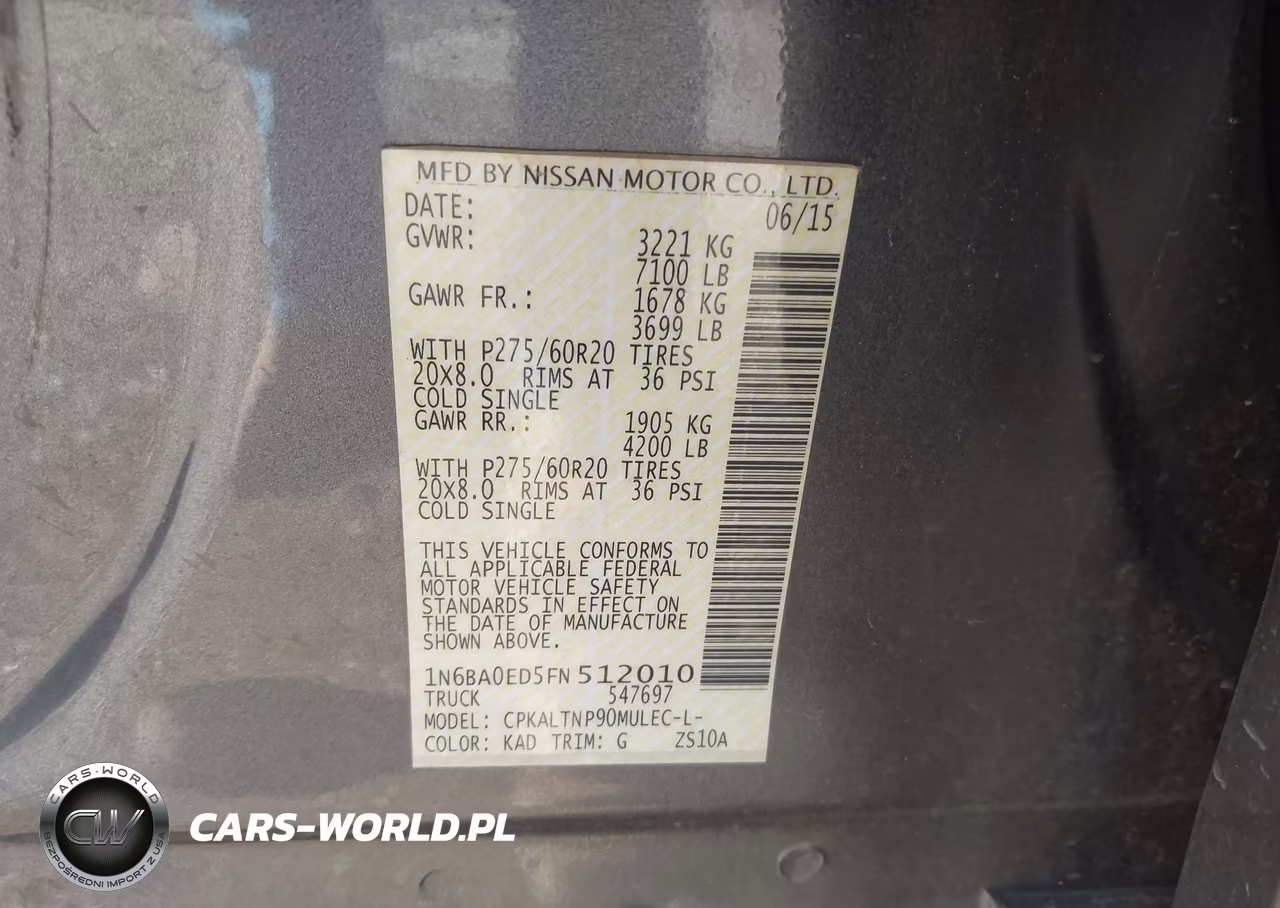 2015 Nissan Titan S VIN:1N6BA0ED5FN512010 - 9