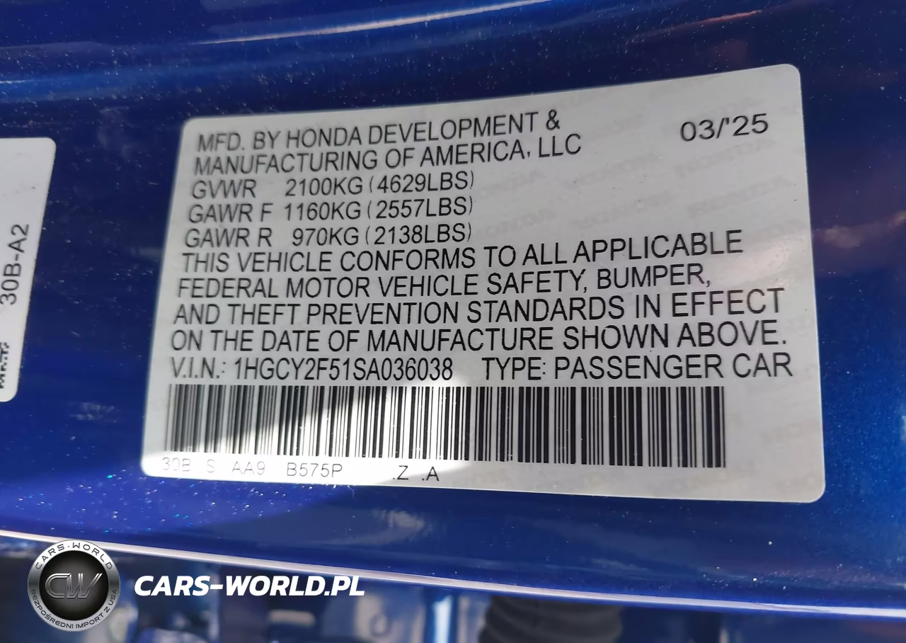 2025 Honda Accord Hybrid Sport VIN:1HGCY2F51SA036038 - 9