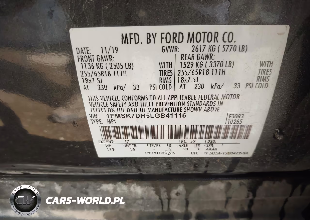 2020 Ford Explorer Xlt VIN:1FMSK7DH5LGB41116 - 9