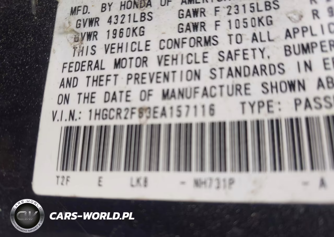 2014 Honda Accord Ex-L VIN:1HGCR2F83EA157116 - 9