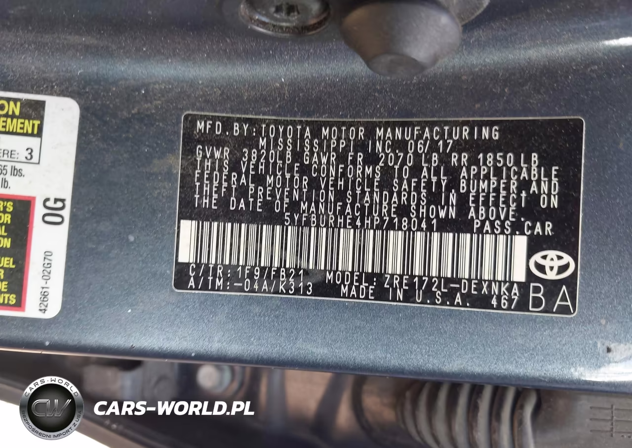 2017 Toyota Corolla Le VIN:5YFBURHE4HP718041 - 9