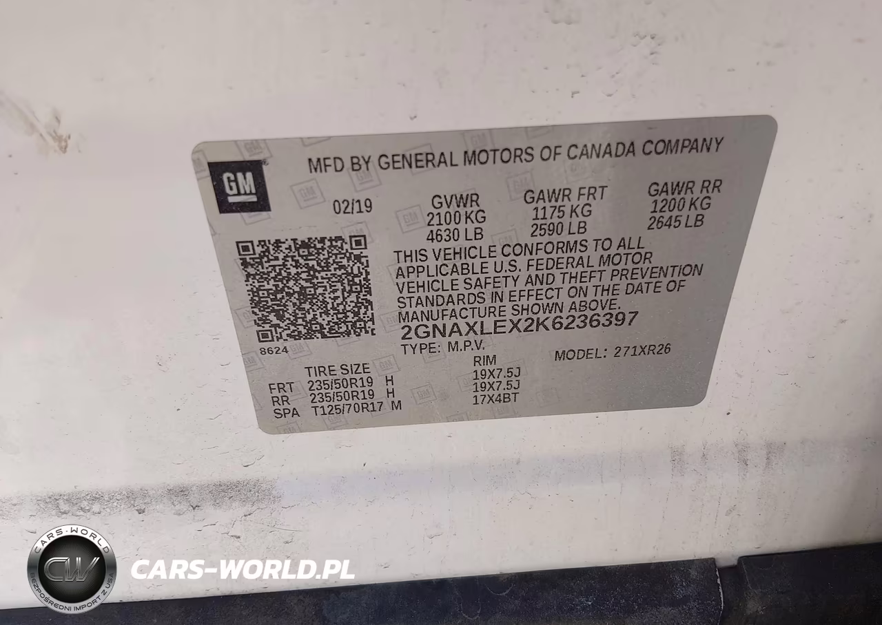 2019 Chevrolet Equinox Lt VIN:2GNAXLEX2K6236397 - 9