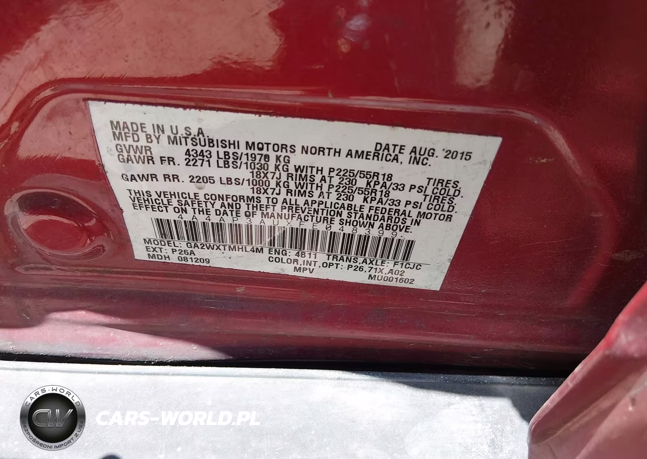 2015 Mitsubishi Outlander Sport Es VIN:4A4AP3AUXFE048399 - 9