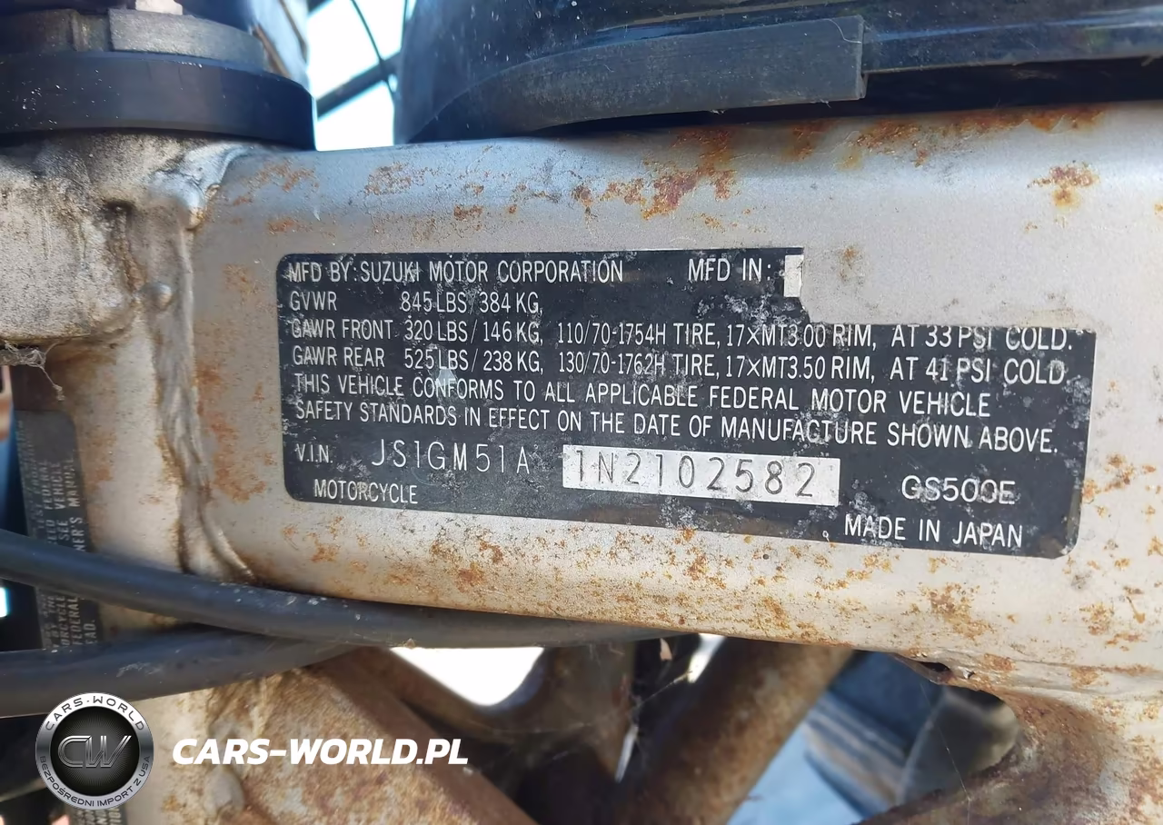 1992 Suzuki Gs500 E VIN:JS1GM51A1N2102582 - 10