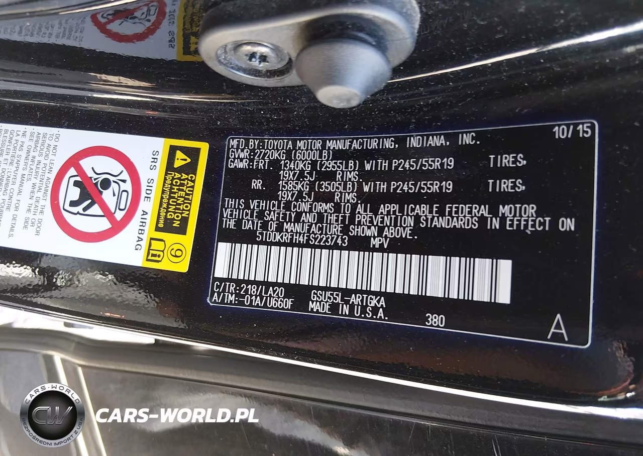 2015 Toyota Highlander Limited Platinum V6 VIN:5TDDKRFH4FS223743 - 9