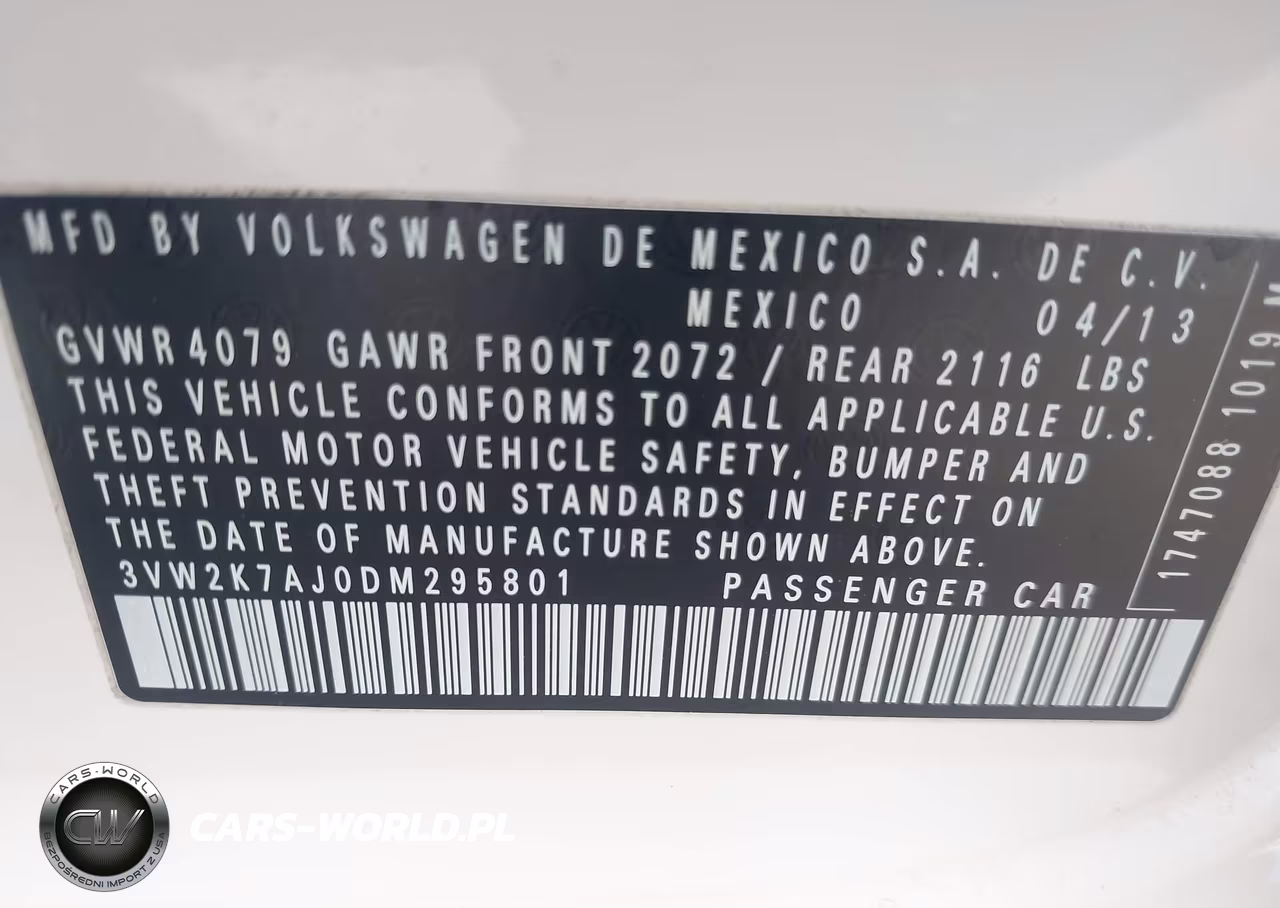 2013 Volkswagen Jetta 2.0L S VIN:3VW2K7AJ0DM295801 - 9