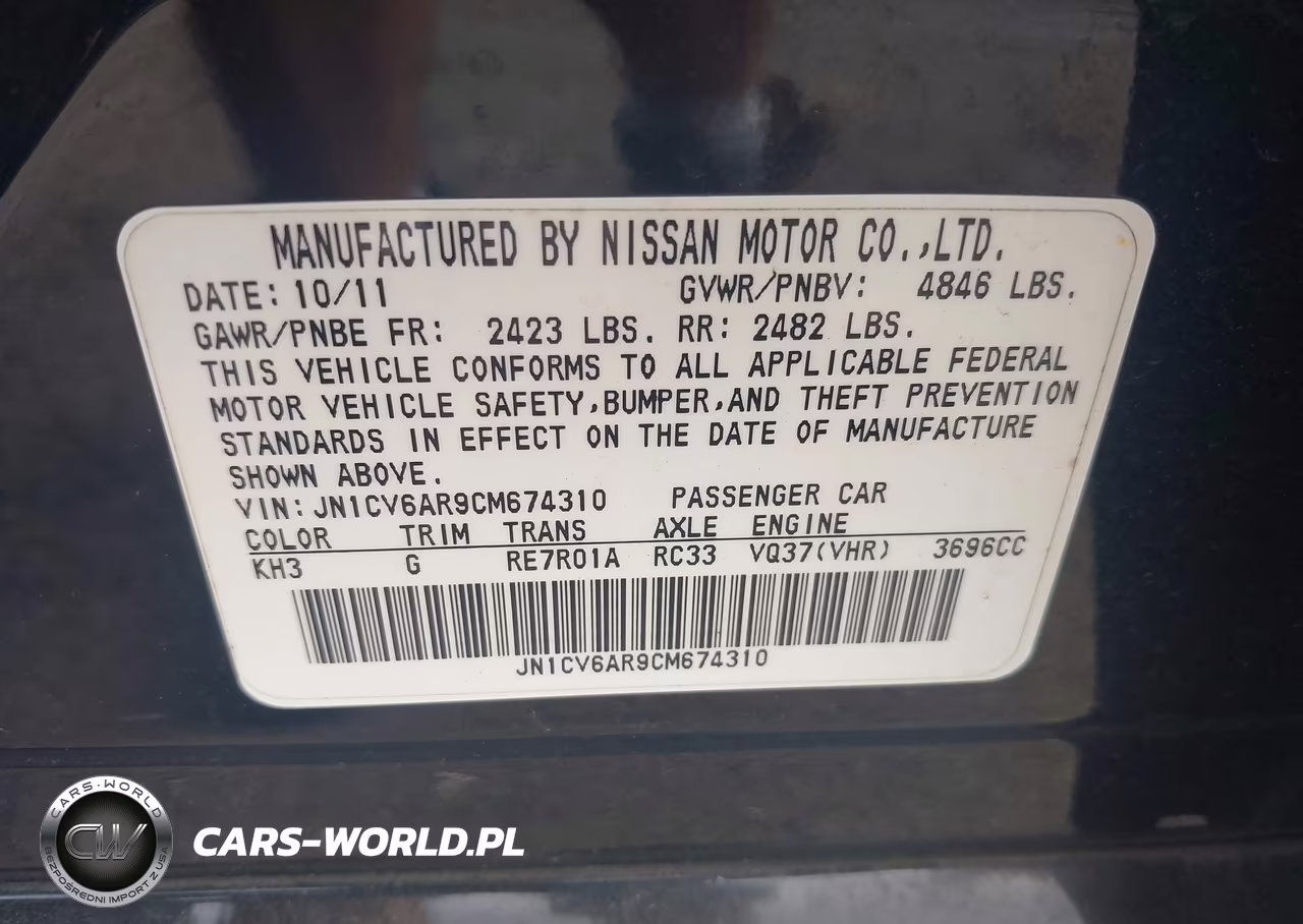 2012 Infiniti G37X VIN:JN1CV6AR9CM674310 - 9